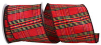 Edinburgh Plaid Wired Edge Ribbon Multi 4 Inch for Bows