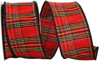 Edinburgh Plaid Wired Edge Ribbon Multi 2-1/2 Inch