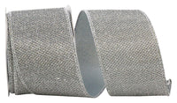 Silver 2-1/2 Inch Metallic Wired Edge Ribbon