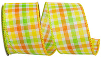 Plaid Wired Edge Ribbon 2-1/2 Inch for Wreaths and Bows