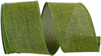 Moss 2-1 2 Inch Linen Wired Edge Ribbon for Wreaths & Bows