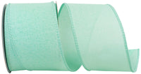 Aqua Linen Wired Edge Ribbon 2-1/2 Inch for Bows