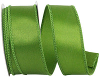 Moss 1-1 2 Inch Satin Wired Edge Ribbon for Wreaths & Bows