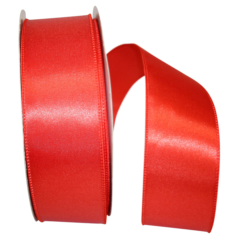 Rust 2-1 2 Inch Satin Wired Edge Ribbon for Wreaths & Bows