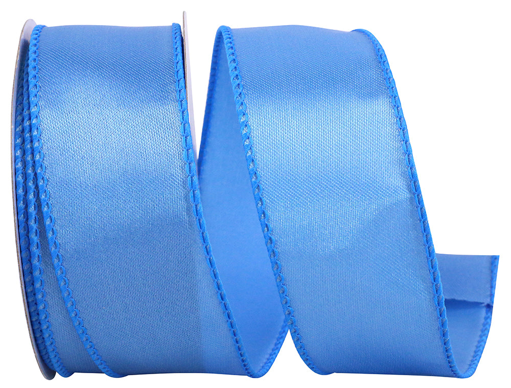 Light 1-1 2 Inch Satin Wired Edge Ribbon for Wreaths & Bows