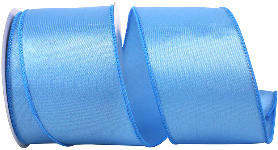 Light 2-1 2 Inch Satin Wired Edge Ribbon for Wreaths & Bows