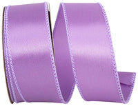 Lavender 1-1 2 Inch Satin Wired Edge Ribbon for Wreaths & Bows