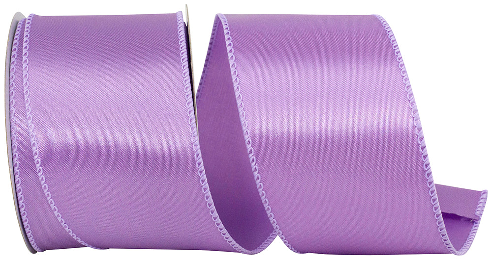 Lavender 2-1 2 Inch Satin Wired Edge Ribbon for Wreaths & Bows