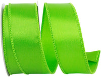 Citrus 1-1 2 Inch Satin Wired Edge Ribbon for Wreaths & Bows
