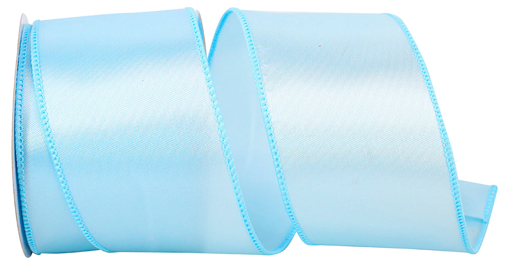 Pale 2-1 2 Inch Satin Wired Edge Ribbon for Wreaths & Bows