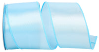 Pale 2-1 2 Inch Satin Wired Edge Ribbon for Wreaths & Bows