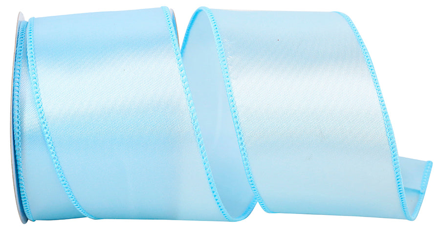 Pale 2-1 2 Inch Satin Wired Edge Ribbon for Wreaths & Bows
