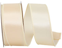 Ivory 1-1 2 Inch Satin Wired Edge Ribbon for Wreaths & Bows