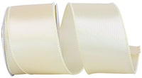 Ivory 2-1 2 Inch Satin Wired Edge Ribbon for Wreaths & Bows