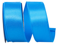 Turquoise Satin Wired Edge Ribbon 1-1/2 Inch for Bows