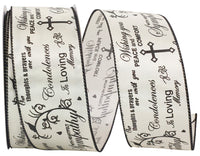 Ivory 2-1 2 Inch Words Of Sympathy Wired Edge Ribbon Rd for Wreaths & Bows