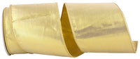 Gold 4 Inch Wired Edge Metallic Shine Ribbon for Bows