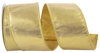 Gold Metallic Shine Deluxe Wired Edge Ribbon 2-1/2 Inch