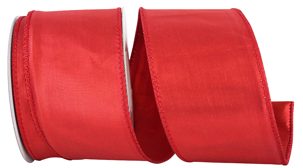 Red 2-1/2 Inch Metallic Shine Wired Edge Ribbon