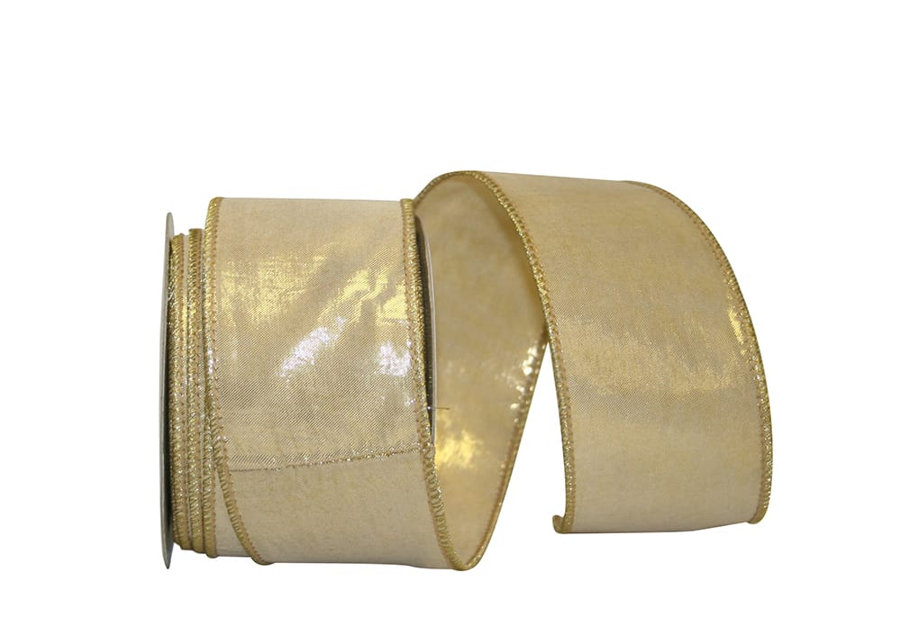 Platinum Wired Edge Ribbon 2-1/2 Inch Metallic Shine