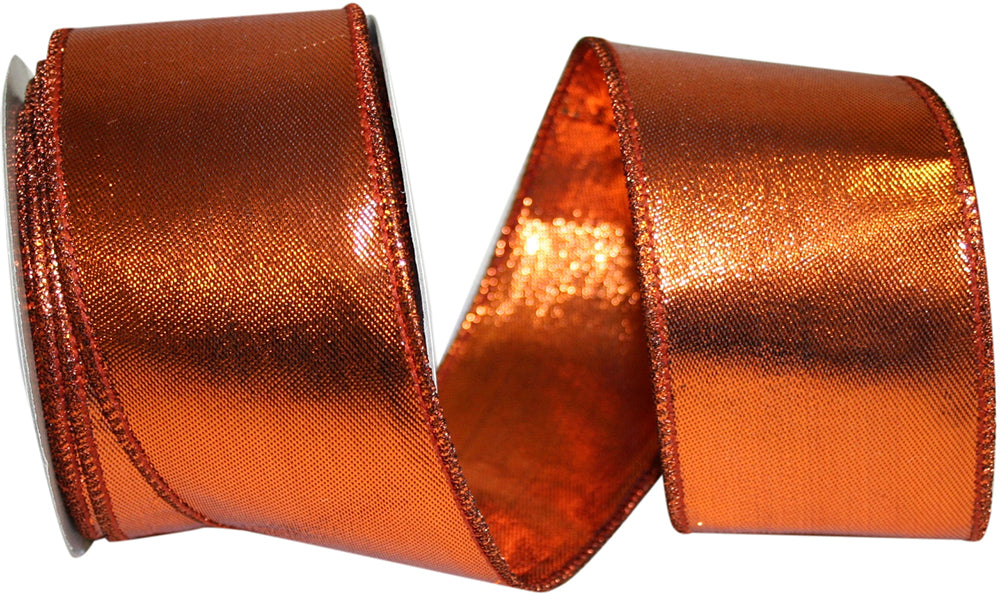 Copper Metallic Shine Wired Edge Ribbon 2-1/2 Inch 10 Yards