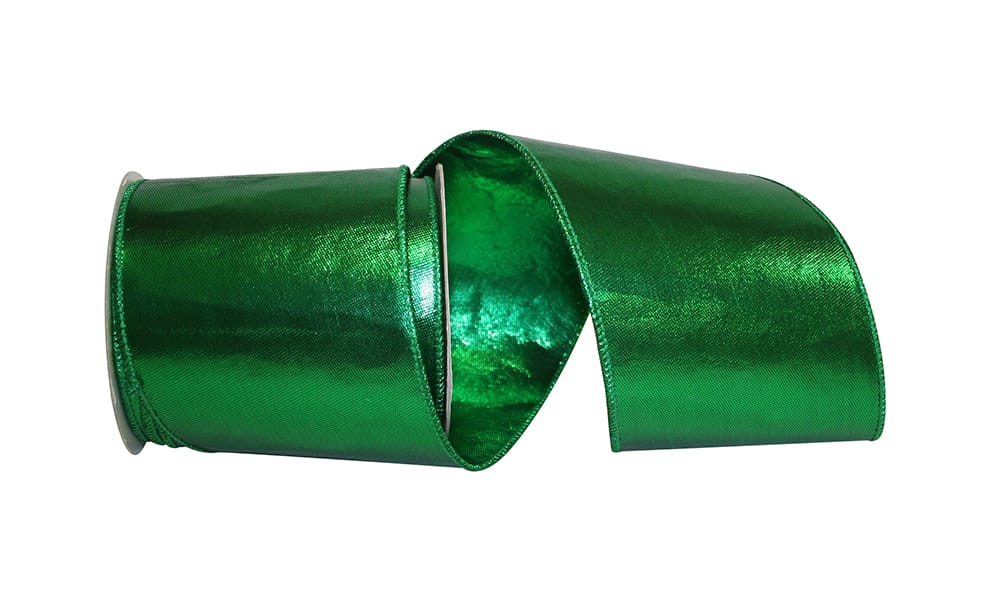 Emerald 4 Inch Wired Edge Ribbon for Wreaths and Bows