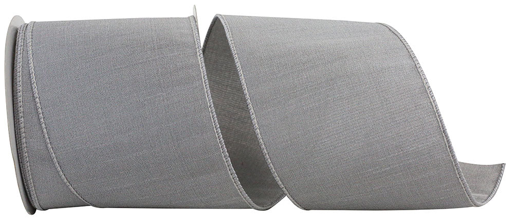 Silver Dupioni Lux Wired Edge Ribbon 4 Inch for Bows