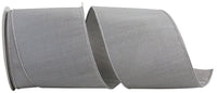 Silver Dupioni Lux Wired Edge Ribbon 4 Inch for Bows