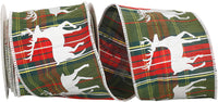 Deer Plaid Dupioni Wired Edge Ribbon Multi 4 Inch
