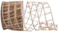 Natural Jute Wired Edge Ribbon 2-1/2 Inch for Wreaths