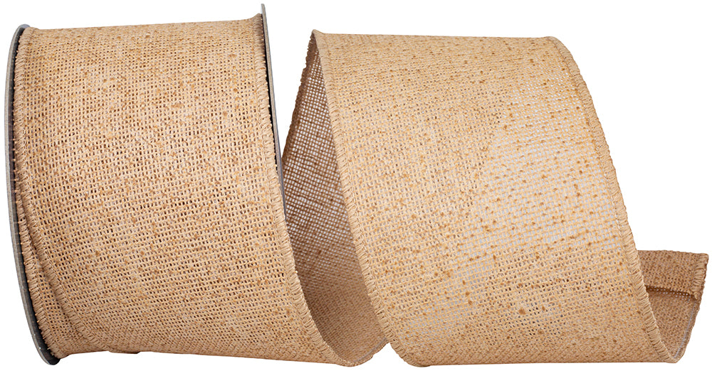 Burlap Wired Edge Ribbon 4 Inch Natural for Wreaths and Bows