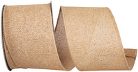 Burlap Wired Edge Ribbon 4 Inch Natural for Wreaths and Bows