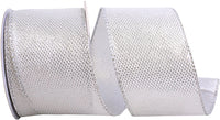 Metallic Silver Wired Edge Ribbon 2-1/2 Inch for Wreaths