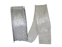 Silver 1-1/2 Inch Metallic Wired Edge Ribbon