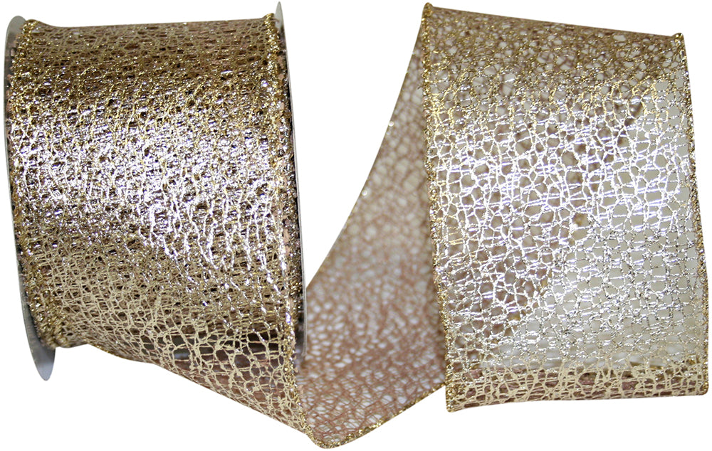Platinum Metallic Wired Edge Ribbon 2-1/2 Inch for Bows