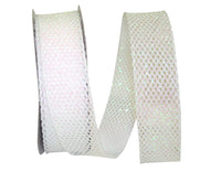 Iridescent Glitter Net Wired Edge Ribbon 1-1/2 Inch