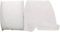 Iridescent Glitter Net Wired Edge Ribbon 2-1/2 Inch