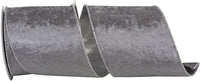 Silver Velvet Wired Edge Ribbon 4 Inch for Wreaths