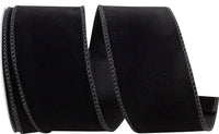Black 2-1 2 Inch Velvet Color Wired Edge Ribbon for Wreaths & Bows