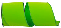 Lime 4 Inch Velvet Color Wired Edge Ribbon for Wreaths & Bows