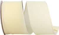 Ivory 2-1 2 Inch Velvet Color Wired Edge Ribbon for Wreaths & Bows
