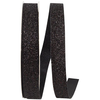 Glitter Black Ribbon 5/8 Inch for Wreaths and Bows