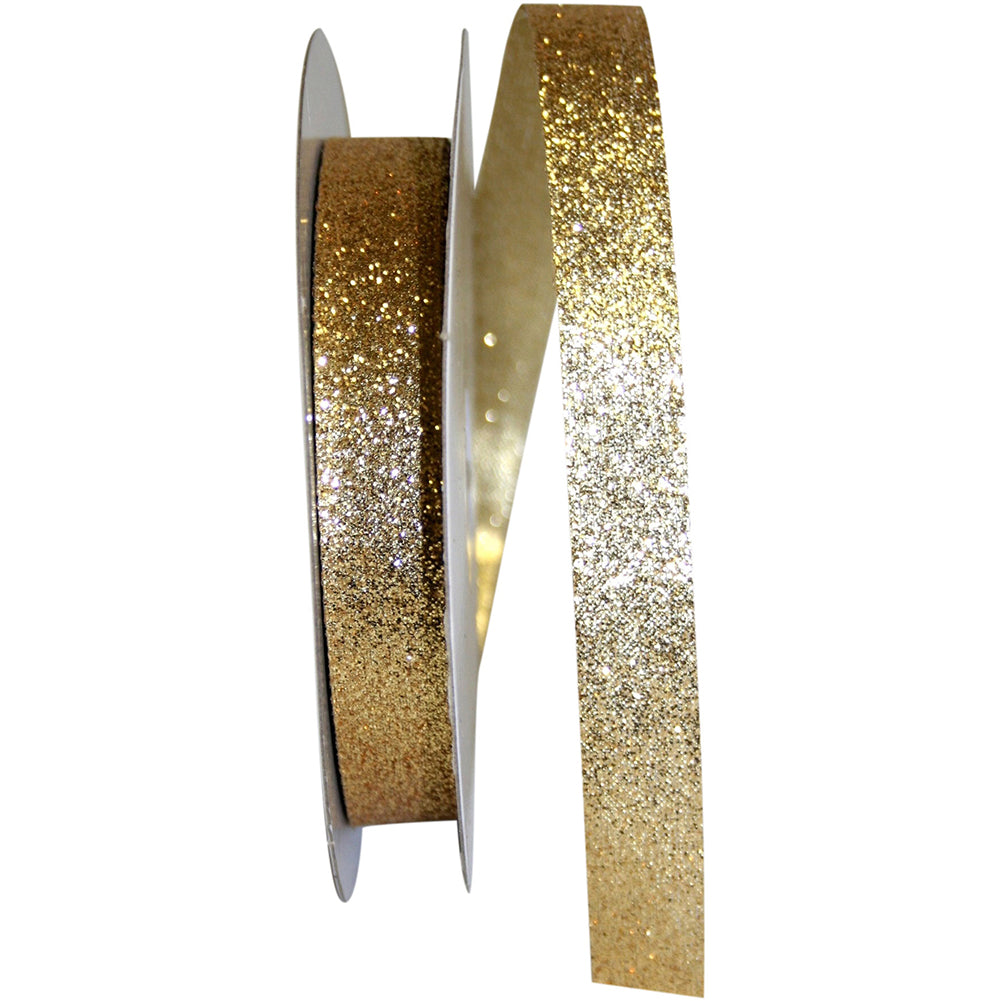 Gold Glitter Ribbon 5/8 Inch for Wreaths and Bows