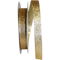 Gold Glitter Ribbon 5/8 Inch for Wreaths and Bows