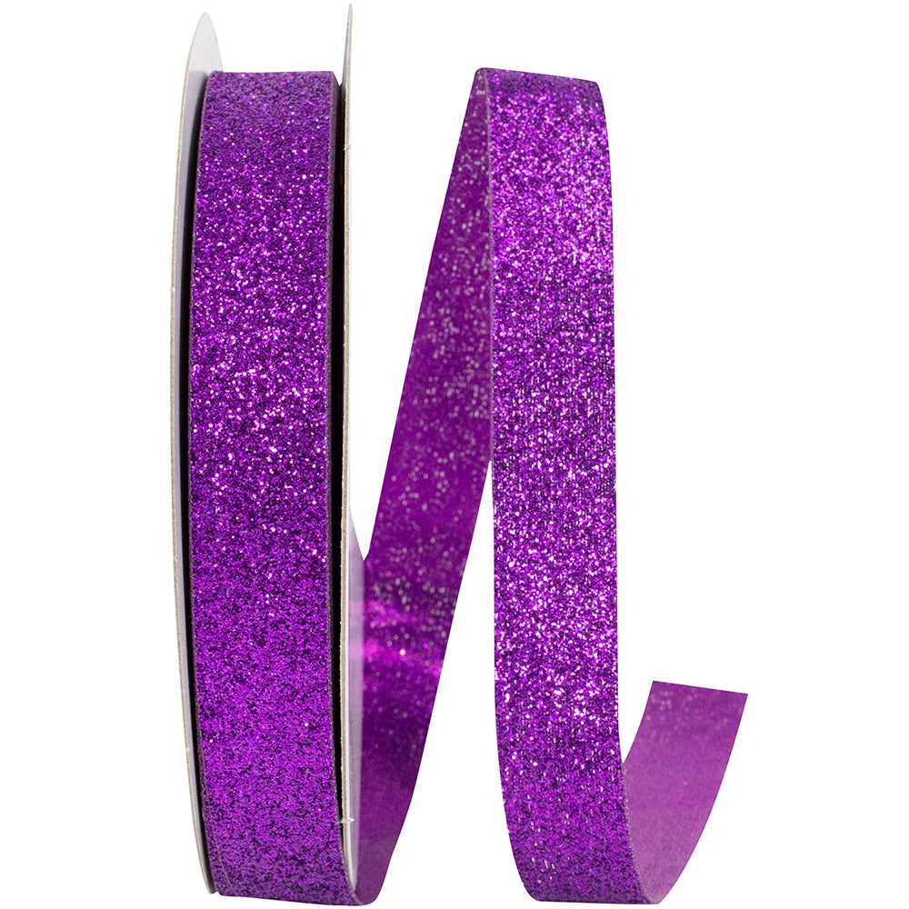 Purple Glitter Ribbon 5/8 Inch for Wreaths and Bows