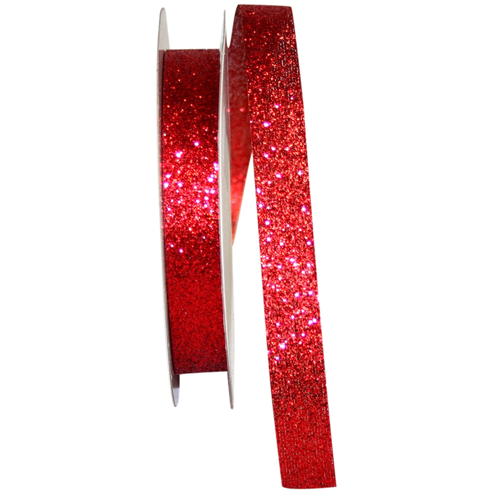 Glitter Red 5/8 Inch Ribbon for Wreaths and Bows