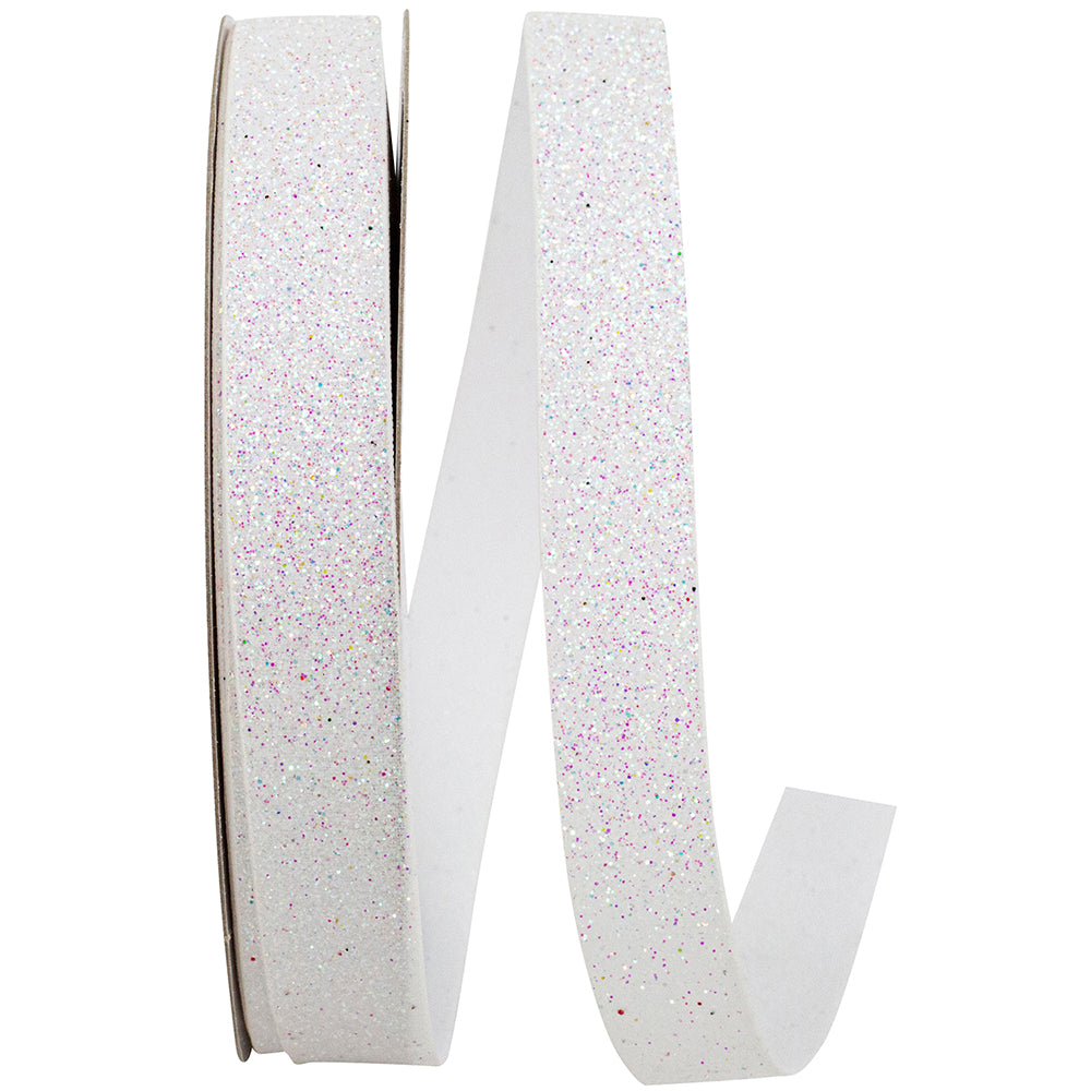 Iridescent Glitter Ribbon 5/8 Inch for Wreaths and Bows