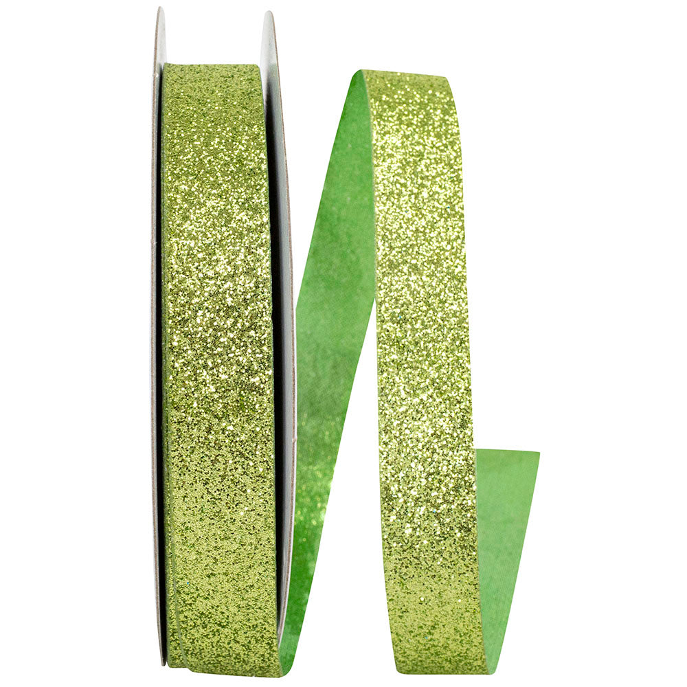 Glitter Lime 5/8 Inch Ribbon for Wreaths and Bows