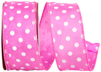 1-1 2 Inch Satin Striking Dots Wired Edge Ribbon for Wreaths & Bows