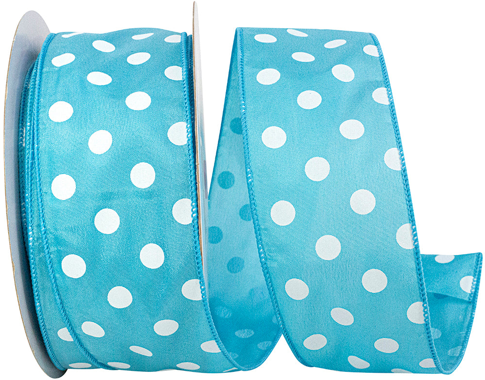 Turquoise Satin Wired Edge Ribbon 2-1/2 Inch for Bows